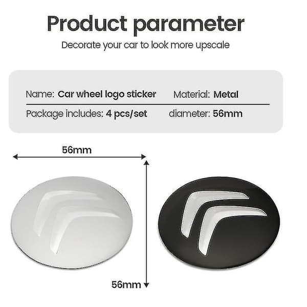 56mm Bilnav Centrumkåpa för Citroen C4 C1 C5 C3 C6 C5 C8 Ds Berli