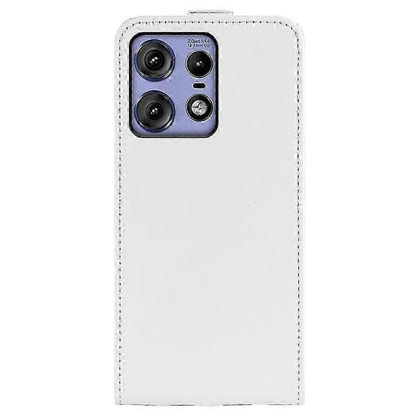 R64 Vertikalt Flip Läderfodral för Motorola Edge 50 Pro White