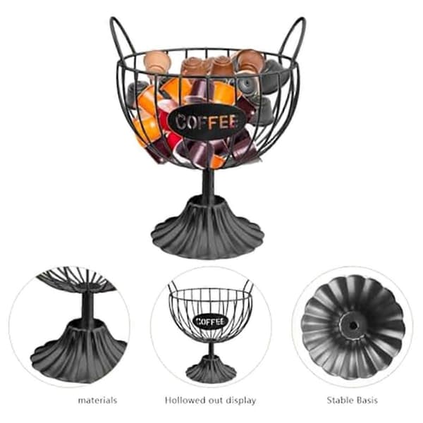 Coffee Pod Holder for Cups, Coffee Capsule Holder Black