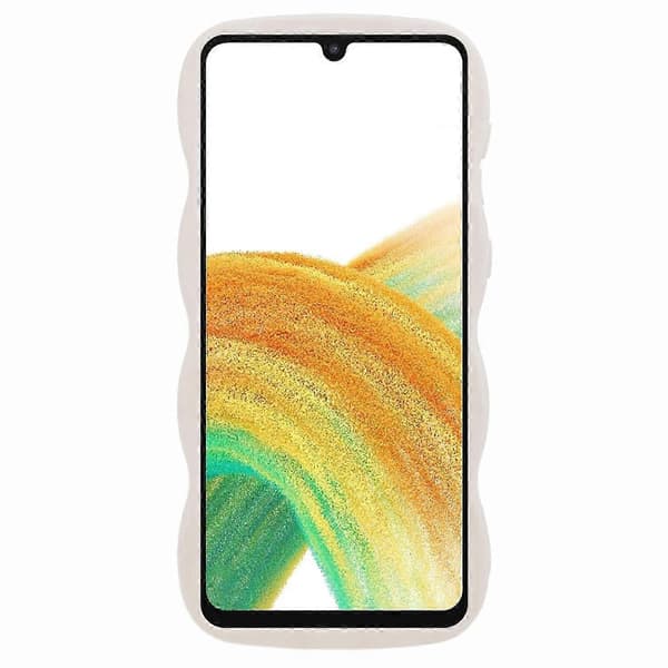 For Samsung Galaxy A16 4G 5G Case TPU Protective Phone Case Unique Curly Wave Frame - Light Green White