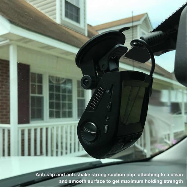 Car Mount with Suction Cup for Dashcam, 6 Different Adapters, Angle Adjustable Mount for Driving Camera