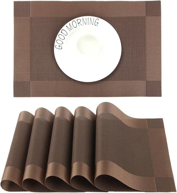 PVC-dækkeserviet skridsikker vaskbar varmebestandig rektangulær vinyl P