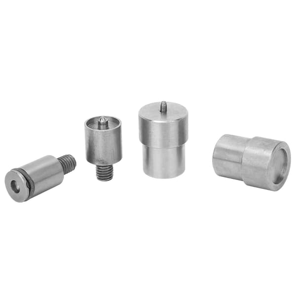 4 stk. trykknappform i sølvfarget rustfritt stål erstatningssett for 831
