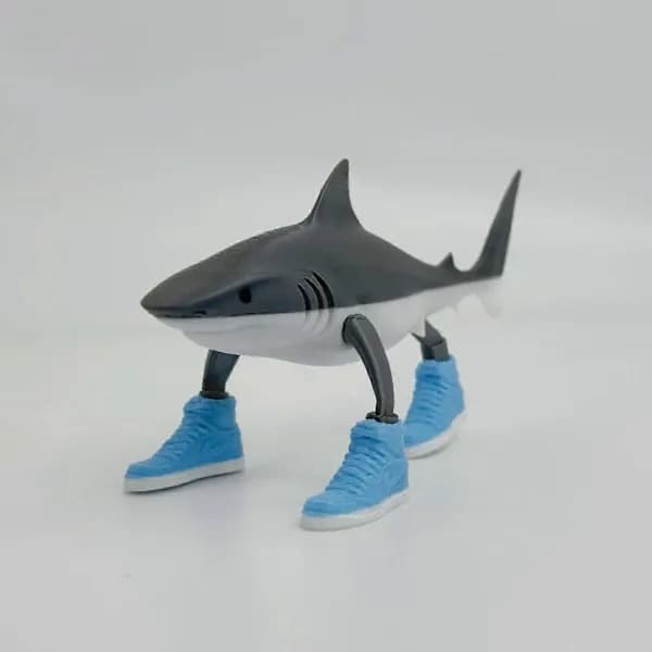 Brainrot AI 3D-printed Tralalero Tralala Action Toy Figures