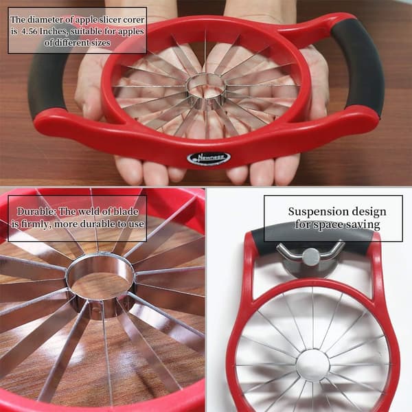 Apple Slicer, 16-Slice [Large Size] Durable Heavy Duty Apple Slicer, Corer, Divider, Wedger, Integrated Fruit and Vegetable Cutter