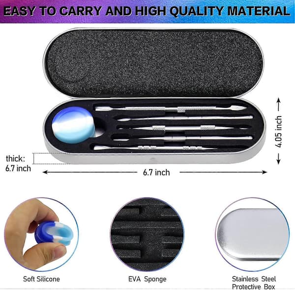 Vaxsnideriverktyg Dab Rostfritt Stål Set med Metallfodral för Smycken, Skulptering, Modellering, Skrapning Mini 5 st (Silver)