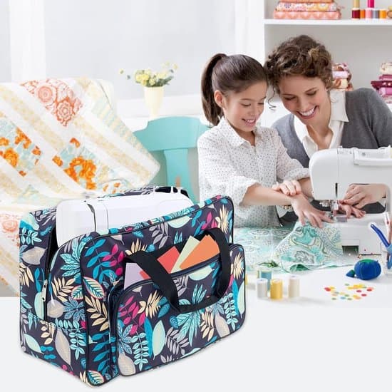 Sewing Machine Bag-Sewing Case-Carry Bag - Universal Storage Bag - With Compartments and Handle - Light Blue - 46x23x32cm