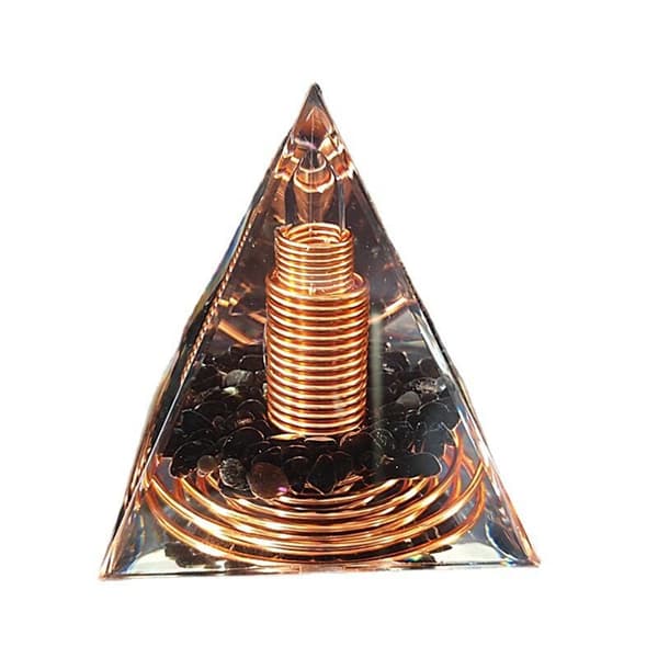 6 cm Krystallgrus Spiralpyramide Spiralformet Pyramide Håndlagde Interiørhåndverk Spiral Kobbertråd