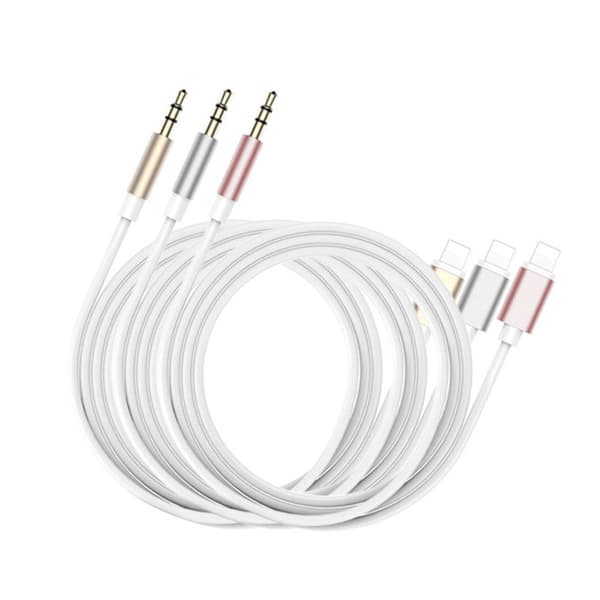 For iPhone Aux-ledning Aux-kabel for bil Apple til 3,5 mm Aux-kabel - 1m sølv silver 1m