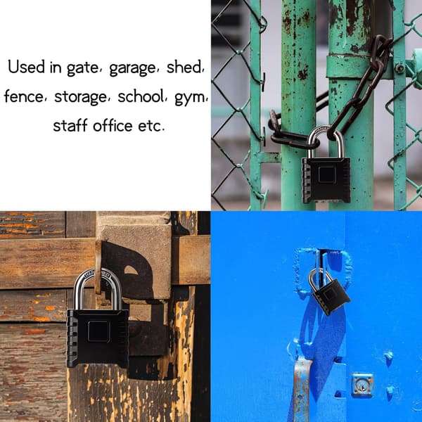 High-Performance Outdoor Combination Padlock, 52mm Stainless Steel 4-Digit Code Lock Weatherproof with 8mm Diameter Hardened Steel Shackle