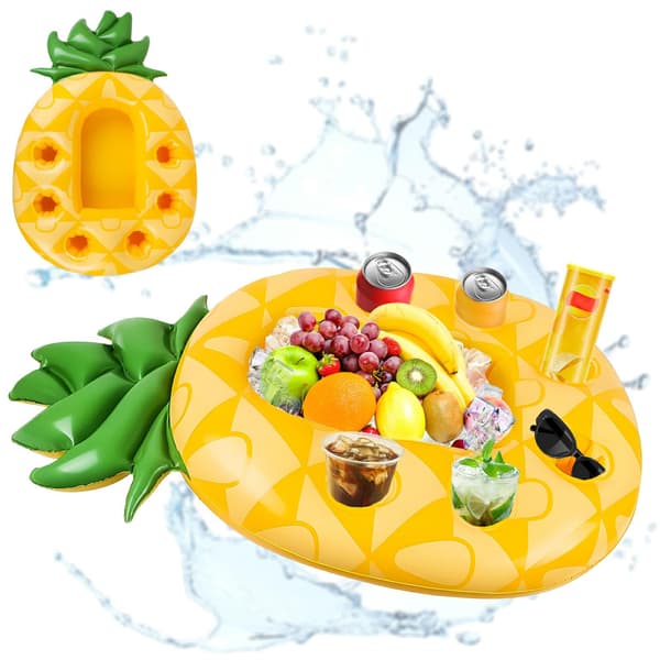 Inflatable Pineapple Cup Holder, Floating Pool Bar, Inflatable Drink Holder, Inflatable Pineapple Tray, Floating Tray, Floating Pool