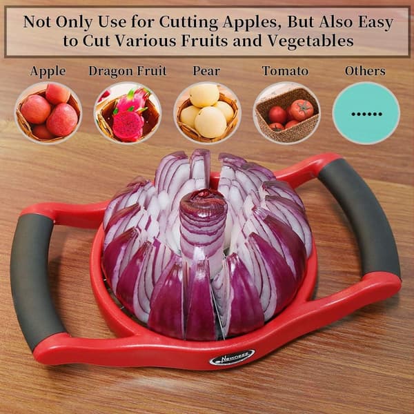 Apple Slicer, 16-Slice [Large Size] Durable Heavy Duty Apple Slicer, Corer, Divider, Wedger, Integrated Fruit and Vegetable Cutter