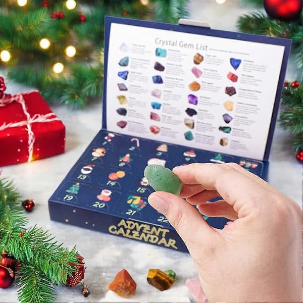 24 dagar malmkalender överraskningslåda 24 st färgglad samlarbar kristallsten presentförpackning för barn Vu-present