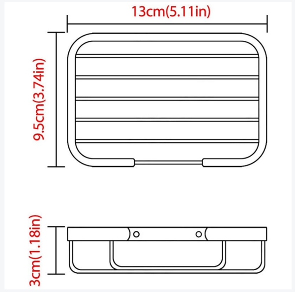 Soap dish, shower soap dish, wall-mounted stainless steel soap dish for bathroom kitchen - strong self-adhesive without drilling Silver