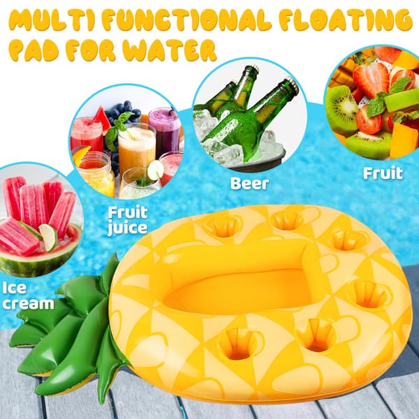 Inflatable Pineapple Cup Holder, Floating Pool Bar, Inflatable Drink Holder, Inflatable Pineapple Tray, Floating Tray, Floating Pool