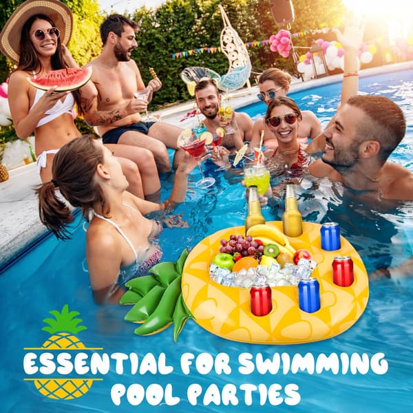 Inflatable Pineapple Cup Holder, Floating Pool Bar, Inflatable Drink Holder, Inflatable Pineapple Tray, Floating Tray, Floating Pool