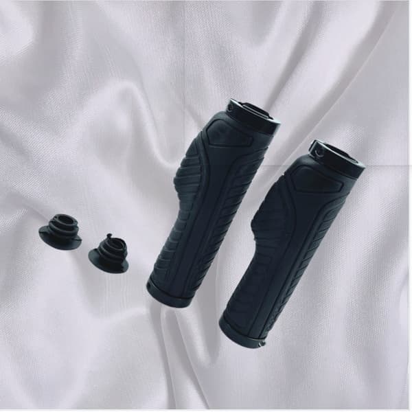 Ergonomic Bicycle Grips with Double Lock - Black Black 195