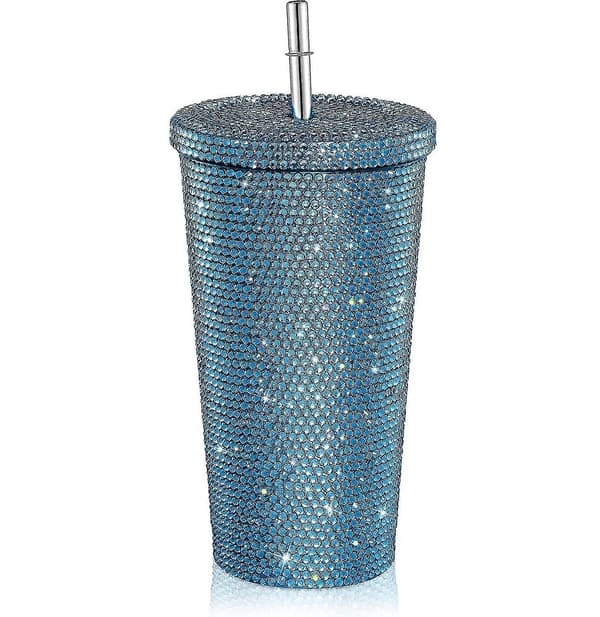 Bling-timanttivesipullo glitterillä ja kannella