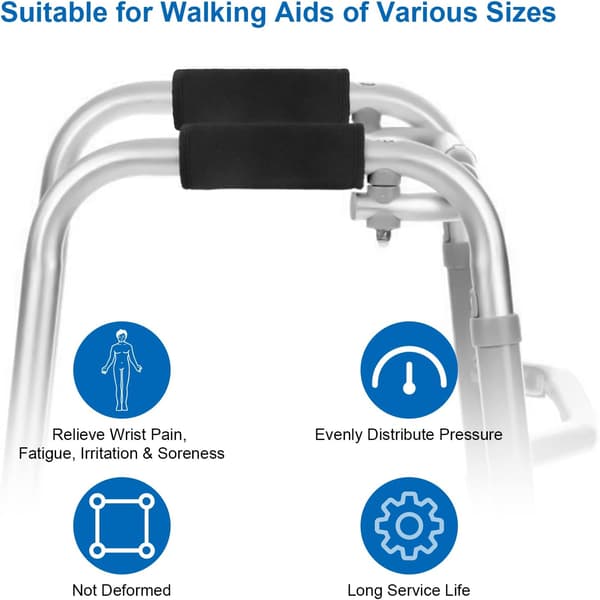 2-pack Walker Handle Covers, Walker Handle Pads for Wheelchair, Elderly Grip, Rollator Handle