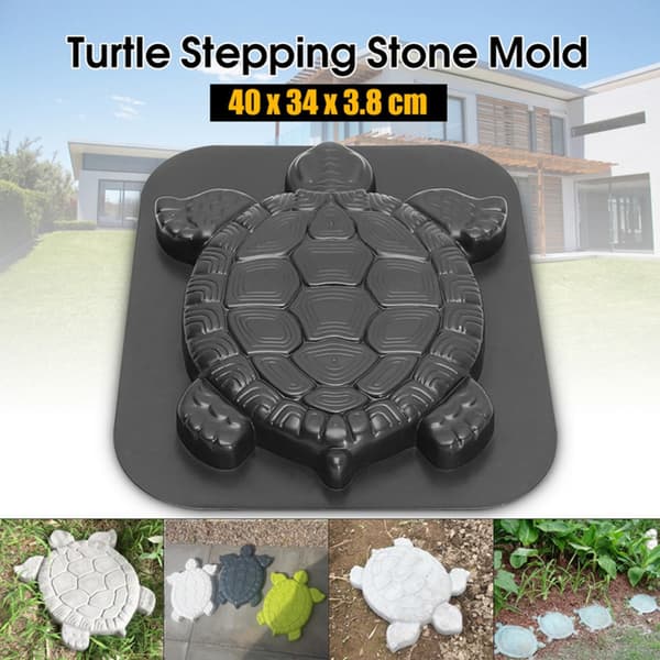 Reusable Garden Paver Turtle Flat Mold Create Stone Texture Outdoor Floor Decoration
