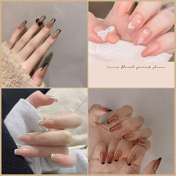 200 Pcs Extra Long Straight Square Nail Tips, C Curve Nail Tips, Clear Nail Tips, for Artificial Nail Tips, Salons and DIY-na