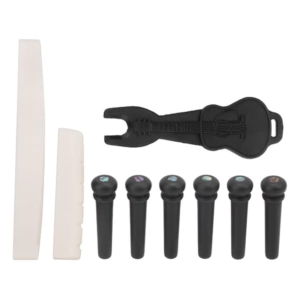 Guitar Bridge Pin Kit Ox Bone Saddle Nut Instrument Accessories Puller Remover