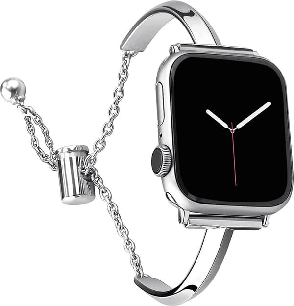 Sølv 38/40/41mm, rustfrit stålrem kompatibel med Apple Wa