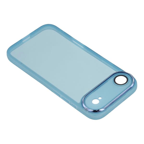 Compatible with iPhone 17 Air Case Electroplated Camera Frame TPU Phone Case Transparent Blue