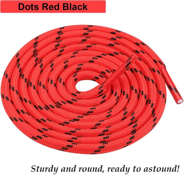 Runde snørebånd [2 par] rivefaste snørebånd rød red 100cm