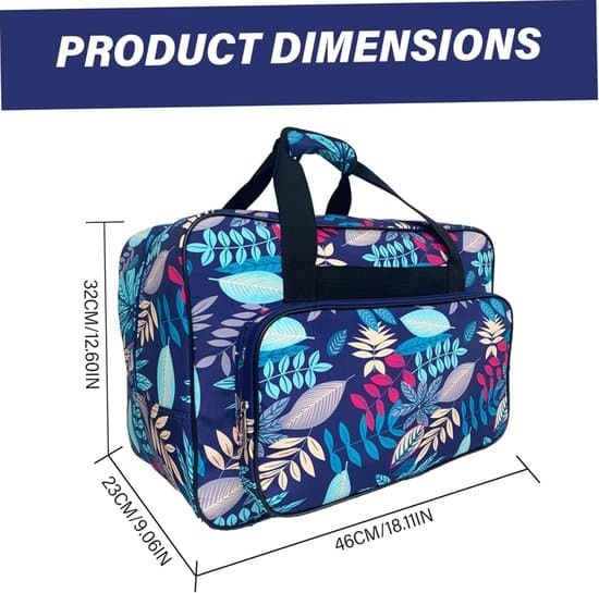 Sewing Machine Bag-Sewing Case-Carry Bag - Universal Storage Bag - With Compartments and Handle - Light Blue - 46x23x32cm