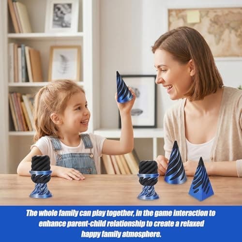 3-pack Impossible Cone 3D-printed spiral fidget toy pyramid through sculpture sensory toy mini vortex wire illusion desk decoration