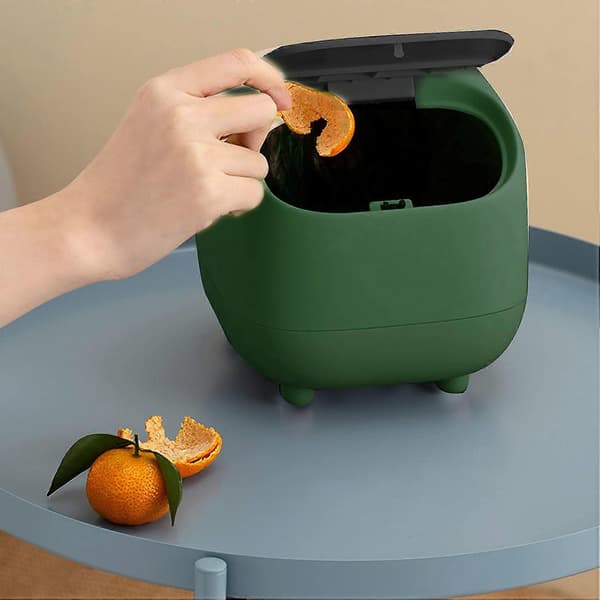Small Trash Can, Cute Ninja Press Desktop Bin with Lid
