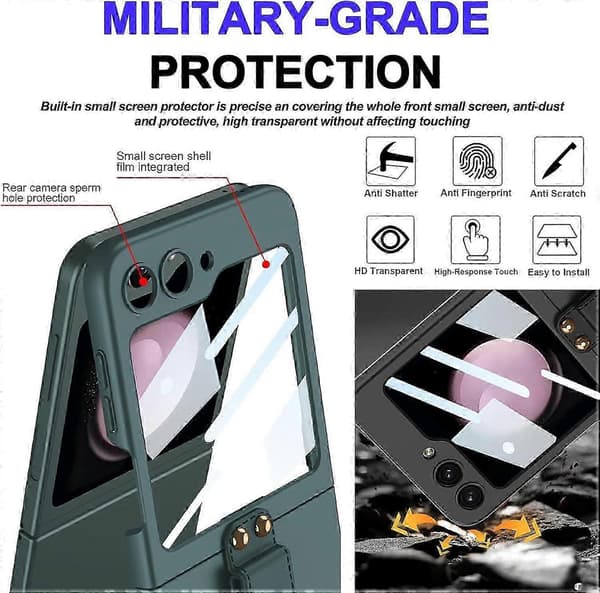 Crossbody Full Coverage Ultra-thin Case for Samsung Galaxy Z Flip 6 with Ring & Lanyard Shoulder Strap & Built-in Screen Protector Silver