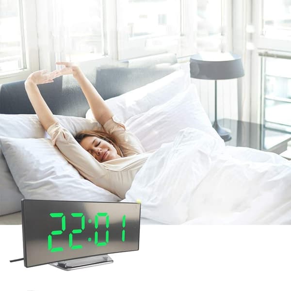 Digital Alarm Clock Bedside, LED Bedside Clock with Screen, Night Light, USB Charging Port, for Bedroom, Red red