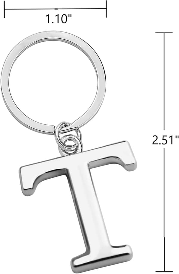 Nøglering Bogstav - Initial Bogstav Nøglering Charm Bogstav T