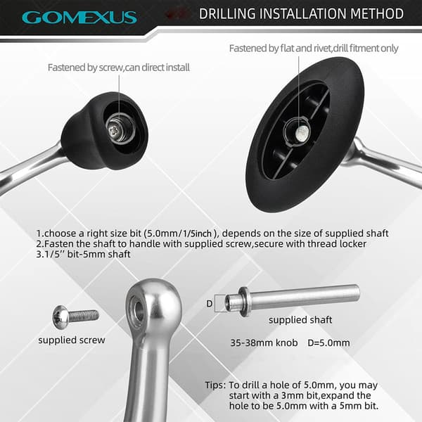 GOMEXUS Power Knob Compatible with Shimano Stella Direct Spinning Reel Handle Replacement 38mm