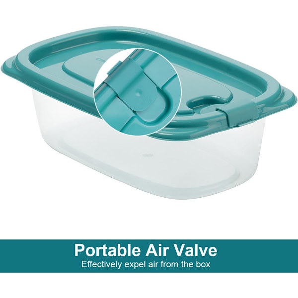 Rectangular Plastic Portion Boxes with Lids Food Storage Containers Lunch Boxes with Lids BPA-Free Airtight Leak-Proof 830ml 3PCS