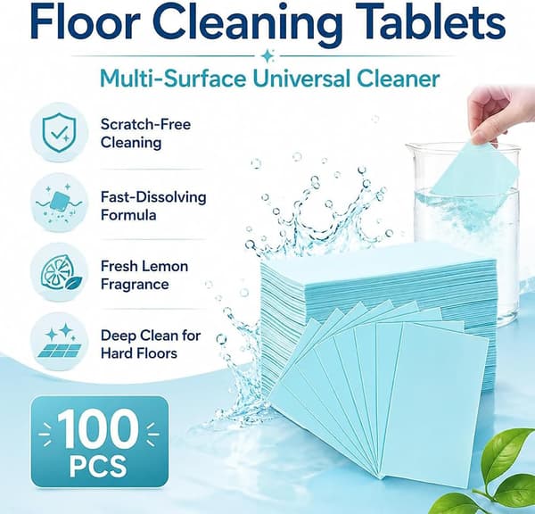 Floor Cleaning Tablets - New Formula, Soluble and Dosed, Deep Cleaning, Multifunctional and Various Scents (Blue, 100)