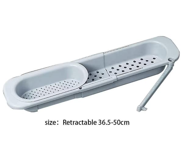 Telescopic Sink Organizer, Adjustable Dishcloth Holder for Sink, Extendable Sink Storage Rack with Home Kitchen (1 pc, Light Blue)