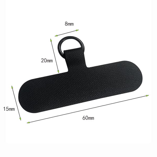 2-pak Universal Telefon Lanyard Patch, Nylon Mobiltelefon Snorholder, Sort