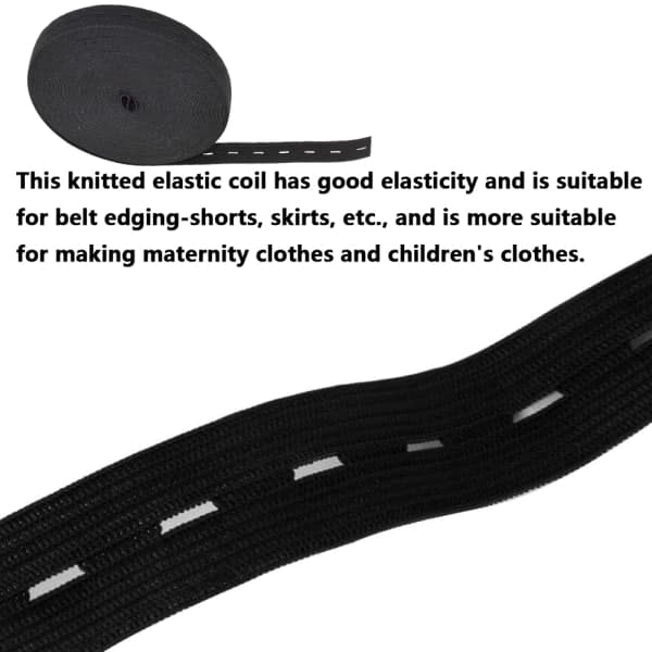30m x 20mm elastisk bånd med knapphull, flat elastisk med hull