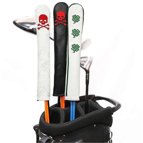 Golf Alignment Stick Holder 3D Embroidery Four-Leaf Clover Pattern Training Aid Golf Alignment Stick Cover Golf Accessories Kaesi A A Vit