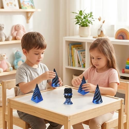 3-pack Impossible Cone 3D-printed spiral fidget toy pyramid through sculpture sensory toy mini vortex wire illusion desk decoration