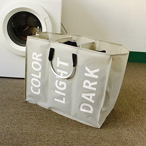 Double Laundry Hamper with Lid and Removable Laundry Bags Apricot apricot L