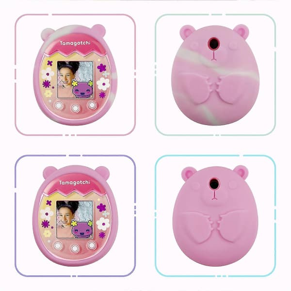 Silicone Case Compatible with Tamagotchi Pix Virtual Pet Game Console, Protective Gel Soft Shell (Pink)