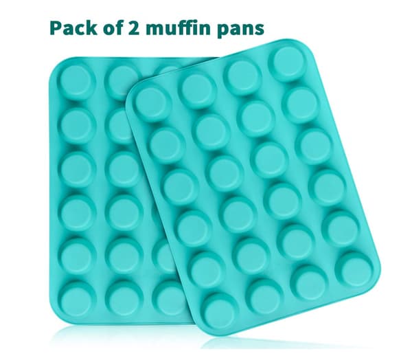Silikone Muffinsform Cupcake Sæt - Mini 24 Kopper Muffinsform, Non-stick