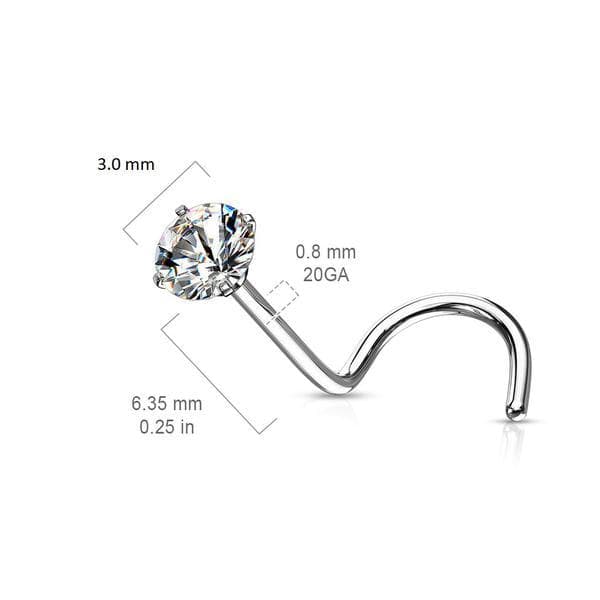 REA__REA__1 Skrubar nese piercing i titanbelagt stål /3 mm CZ