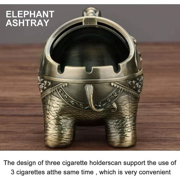 Askebeger, Askebeger med lokk, vindtett elefant (bronse)