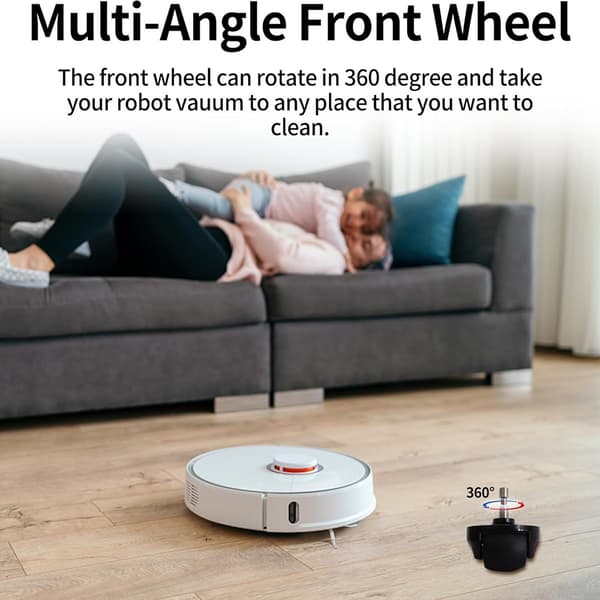 Front Wheel Compatible with Roborock S6/S5 Max/E4 Series Vacuum Cleaner, 360° Rotation for Smooth Navigation
