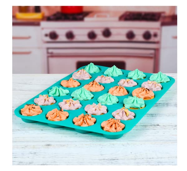 Silikone Muffinsform Cupcake Sæt - Mini 24 Kopper Muffinsform, Non-stick